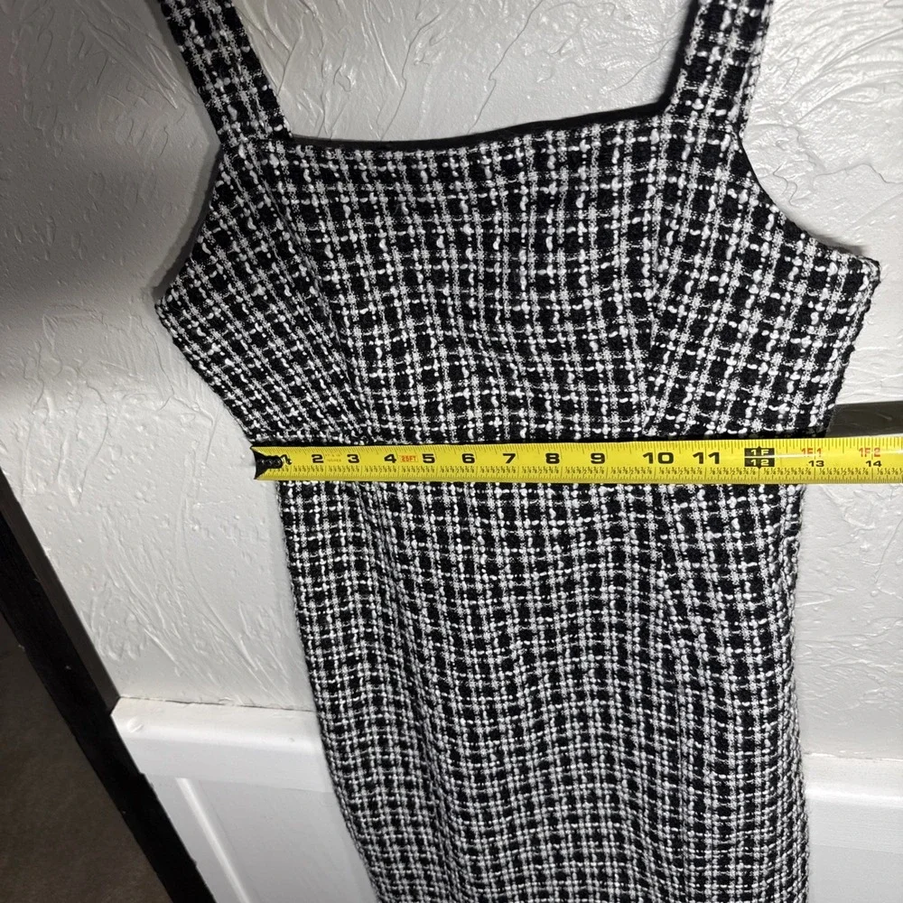 Miami Black & White Sheath Mini Dress WMN Small Y2K Preppy City Girl Tweed NWT - Picture 13 of 14